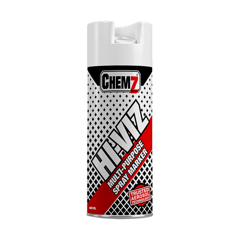 Chemz Hi Viz Upside Down Marker Spray, White, 400ml