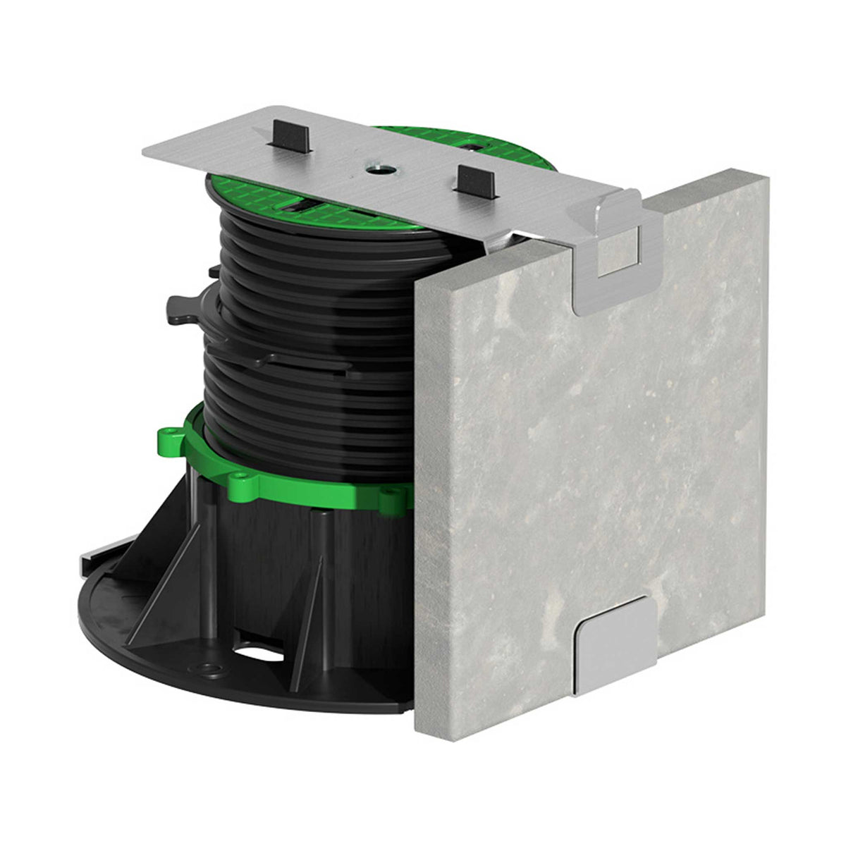 Moonbay Adjustable Pedestal, Stainless Steel Clips, attached to Pedestal