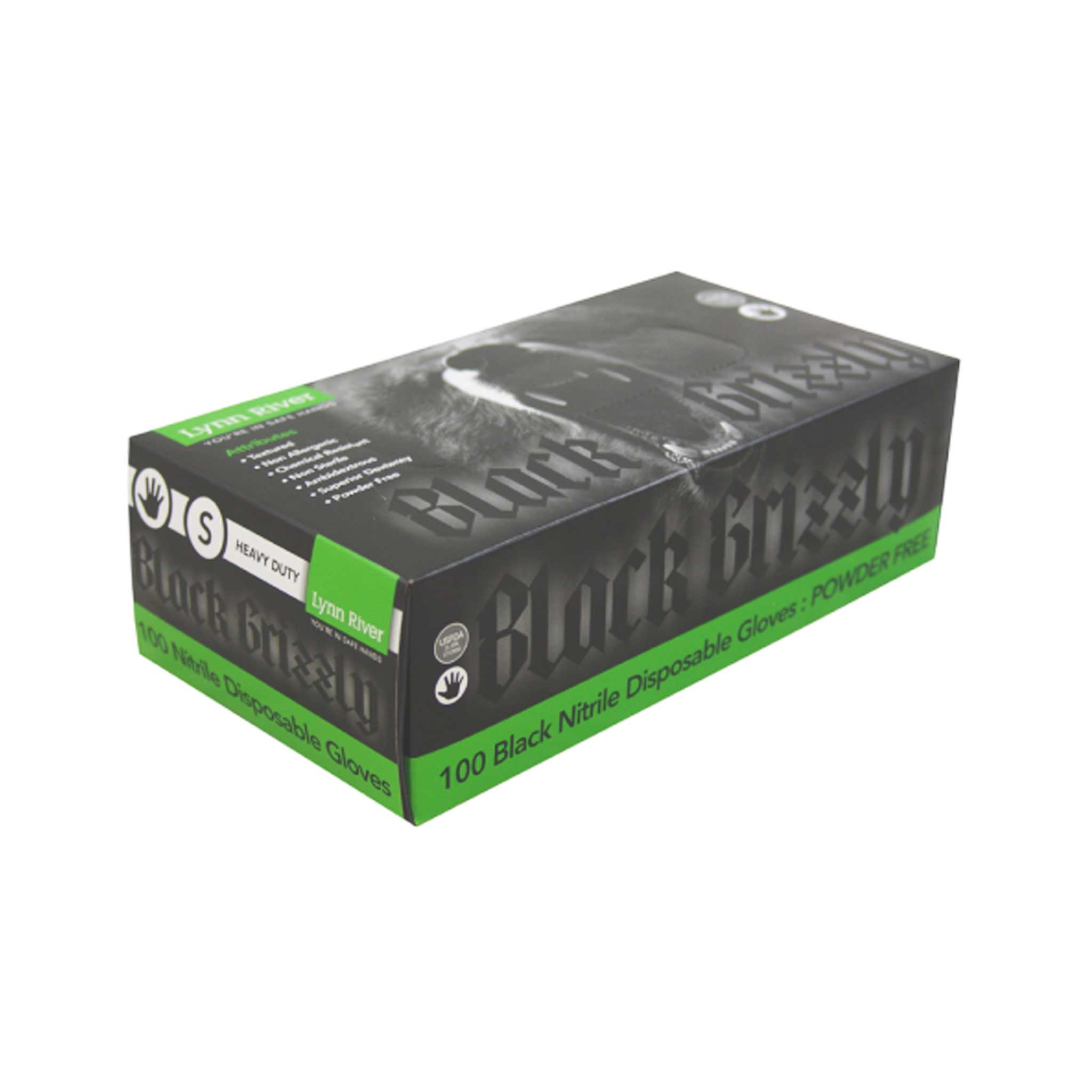 Black Grizzly Nitrile Gloves, 100 Pack