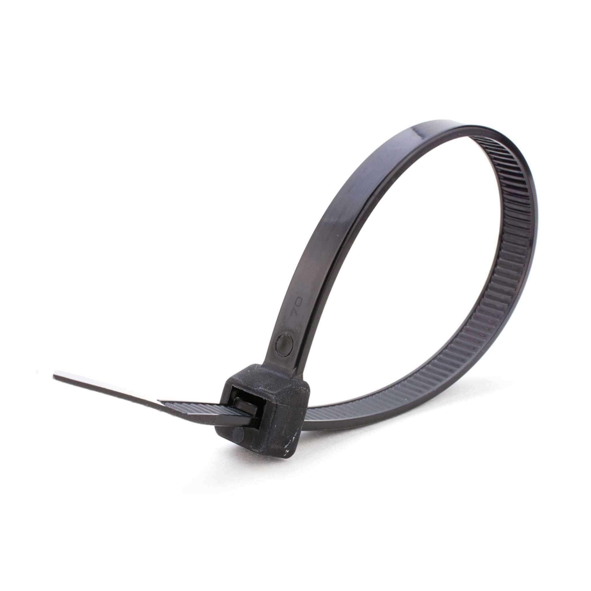Nylon Cable Ties, 4.8x200mm, 100pcs, Black