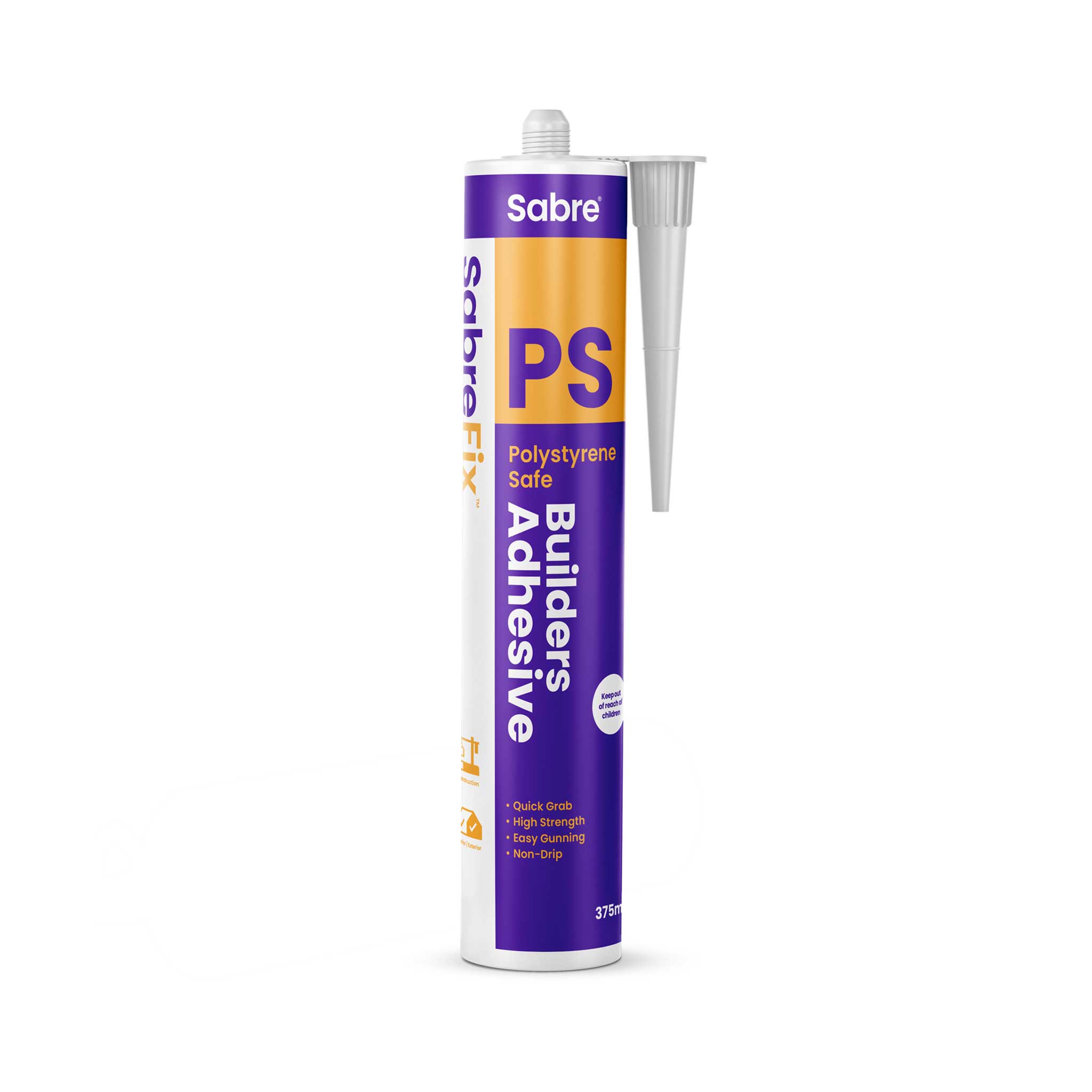 Sabre Fix PS Builders Adhesive, 375ml Cartridge