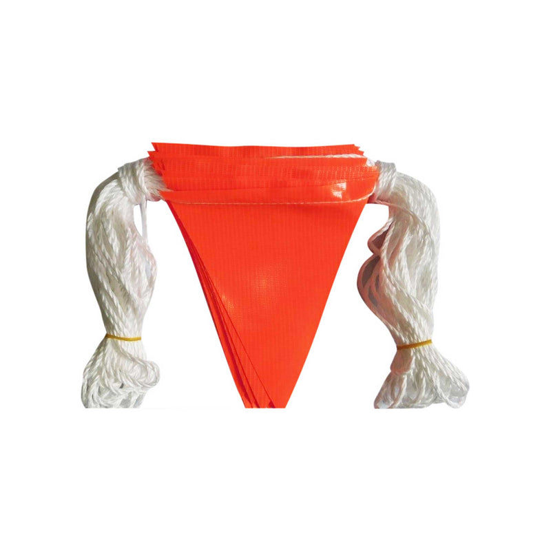 Bunting Flags - Orange Flags on Rope, 30m