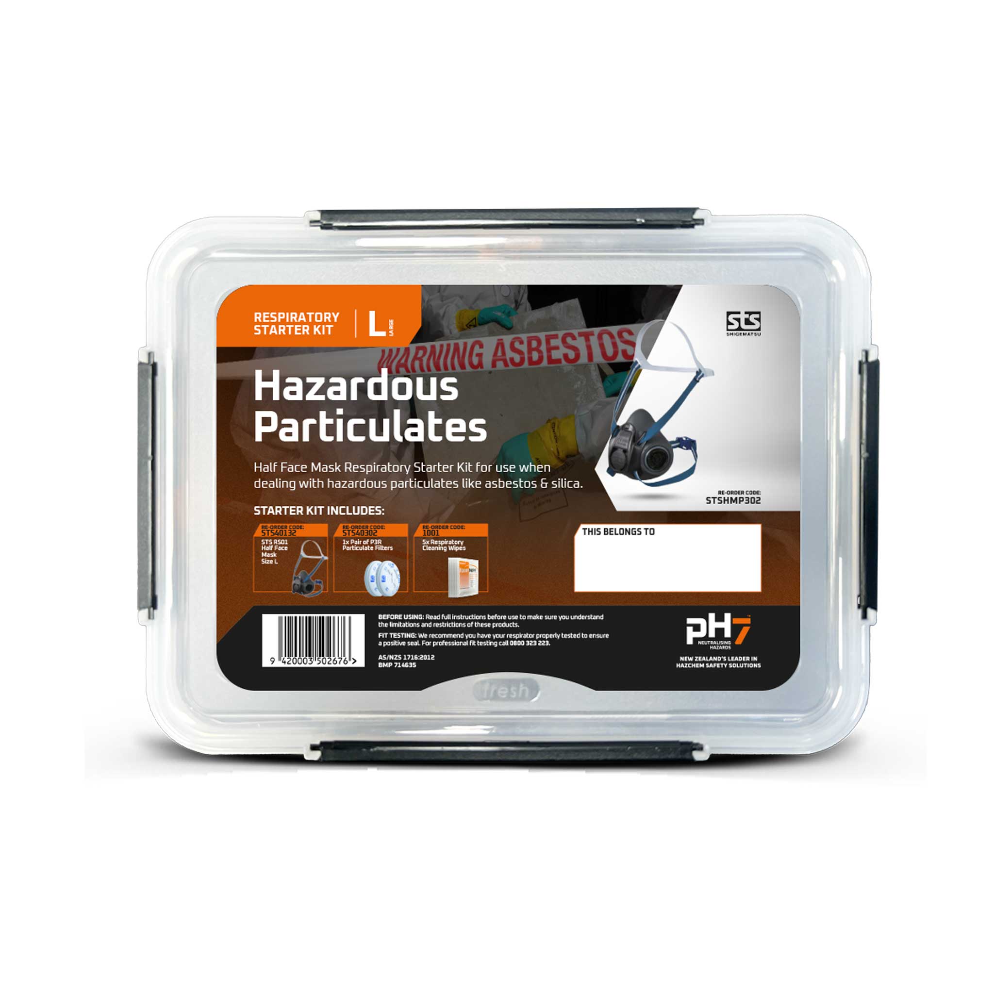 STS Half Face Mask (RS01) – Hazardous Particulates Respiratory Starter Kit, Large