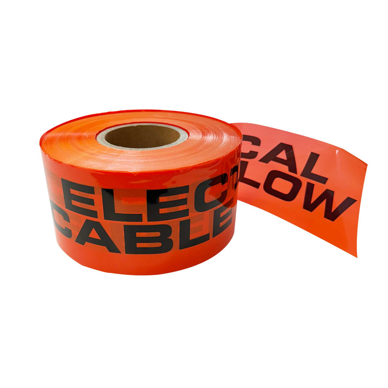 Electrical Cable Below Warning Barrier Tape, 300m Roll