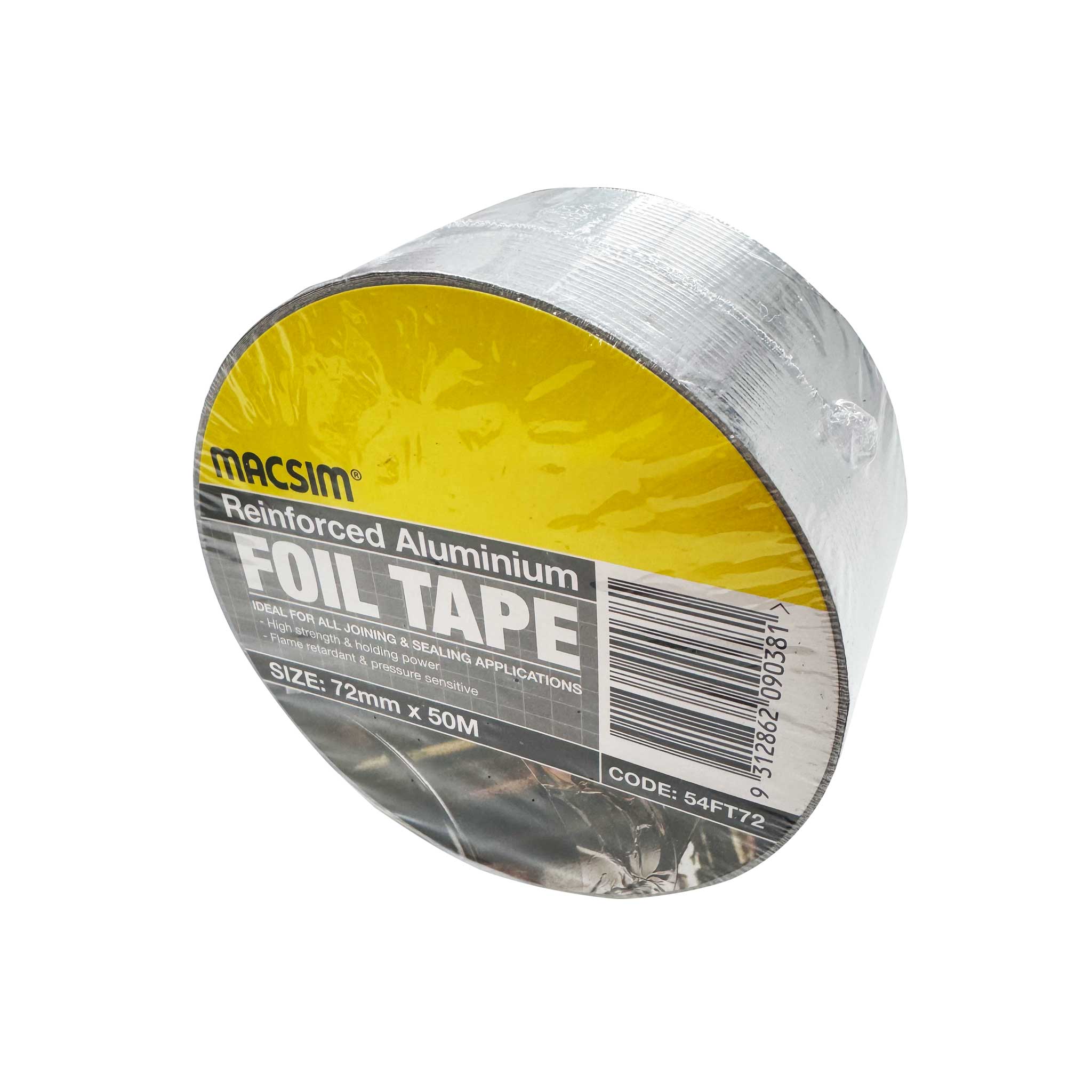 Macsim Reinforced Aluminium Foil Tape, 72mm x 50m