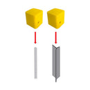 Universal Safety Cap, Yellow, 100 Pieces, demonstration on y post and waratah