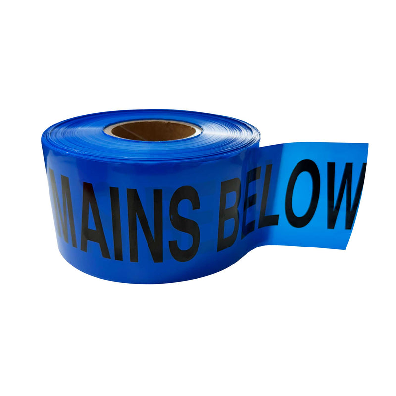 Water Mains Below Warning Barrier Tape, 300m Roll