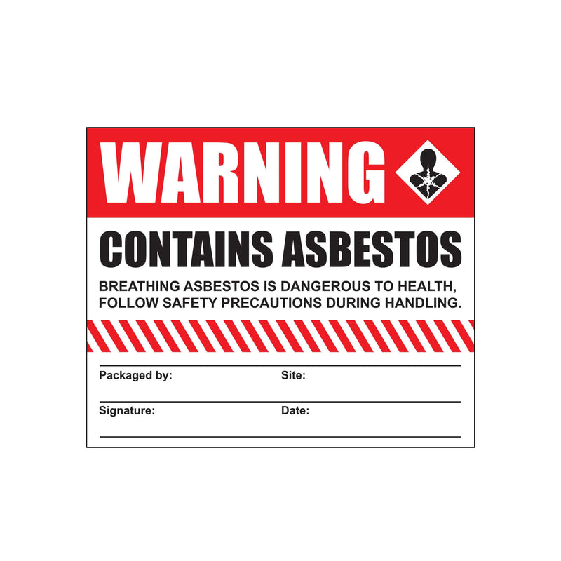 Asbestos Warning Stickers Safety Labels