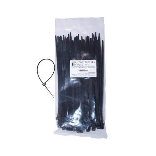 Cable Ties, 4.8x200mm, 100pcs, White