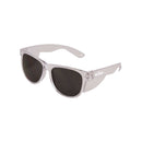 Wise Street Safety Glasses, Clear Frame, wayfarer, Smoke Lens, Front View